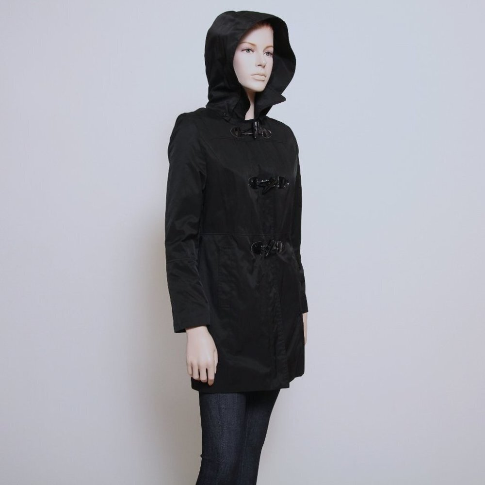 Nautica Hooded Toggle Coat Black Women XS‎